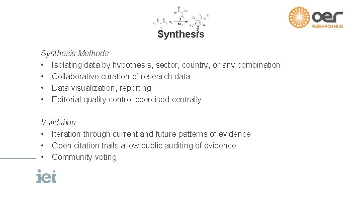 Synthesis Methods • Isolating data by hypothesis, sector, country, or any combination • Collaborative