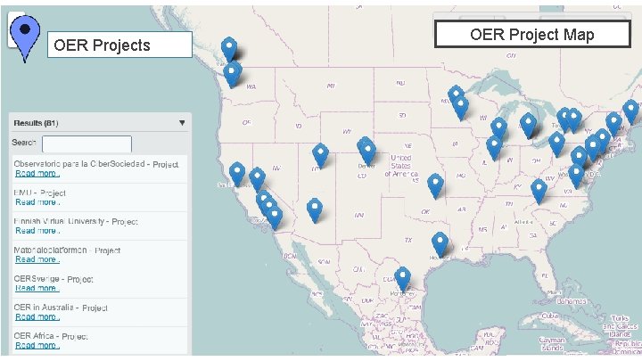 OER Project Map OER Projects in service of The Open University 