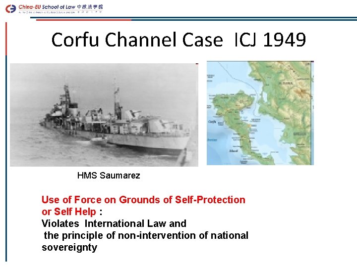 Corfu Channel Case ICJ 1949 HMS Saumarez Use of Force on Grounds of Self-Protection
