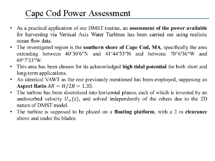 Cape Cod Power Assessment 