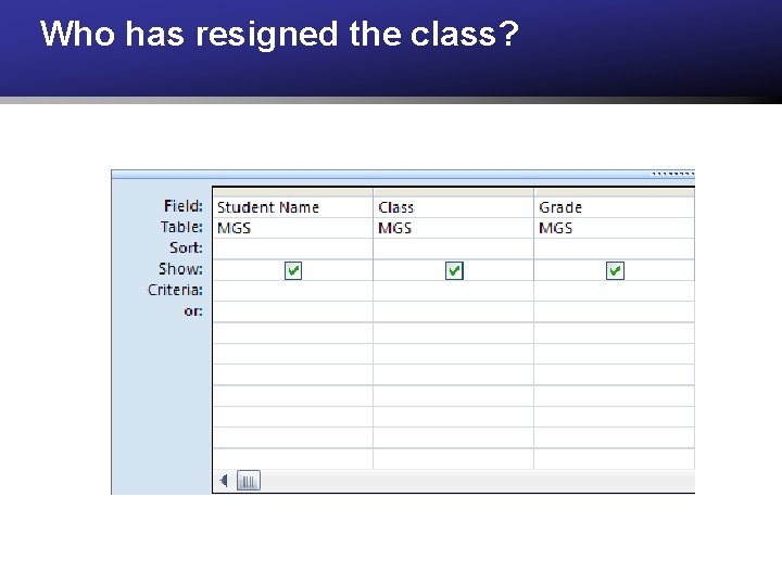 Who has resigned the class? 