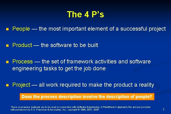 The 4 P’s n People — the most important element of a successful project