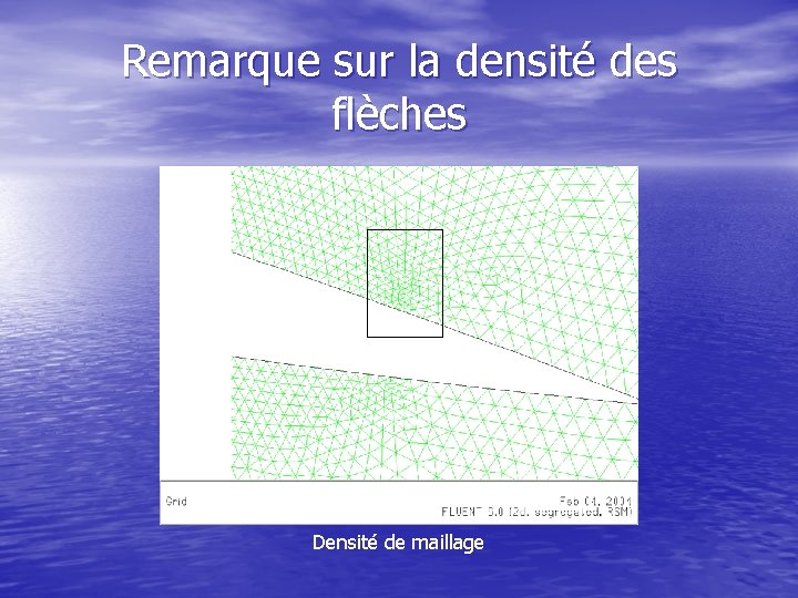 Remarque sur la densité des flèches Densité de maillage 