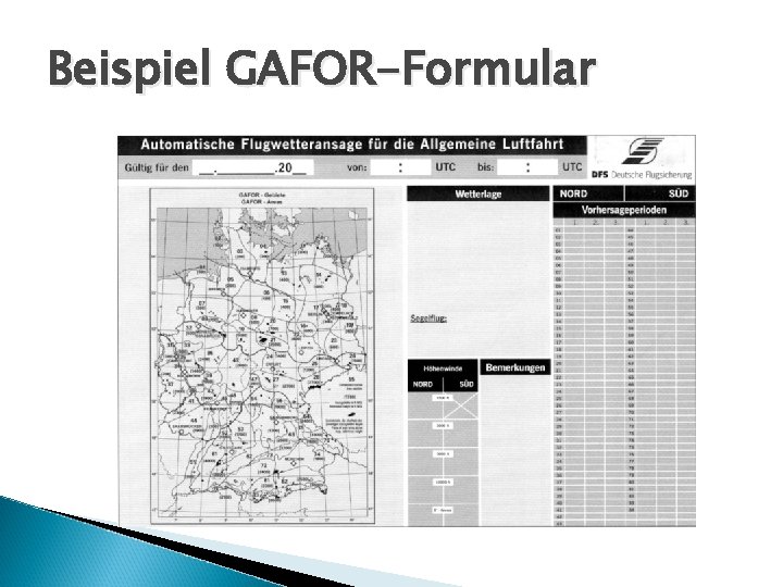 Beispiel GAFOR-Formular 