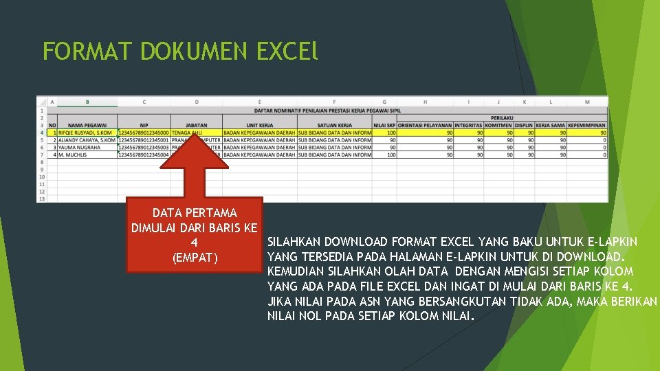 FORMAT DOKUMEN EXCEl DATA PERTAMA DIMULAI DARI BARIS KE SILAHKAN DOWNLOAD FORMAT EXCEL YANG