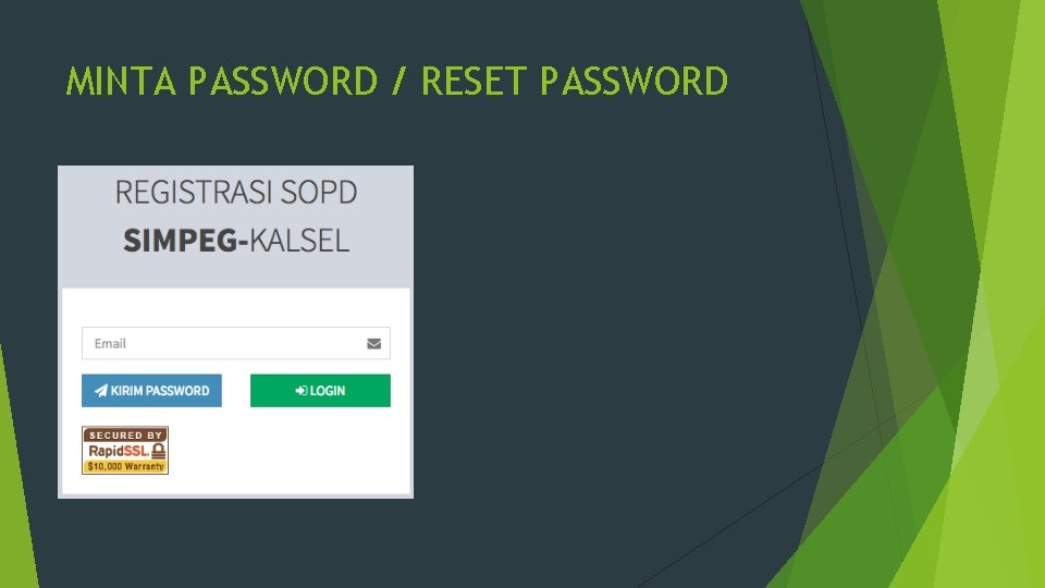 MINTA PASSWORD / RESET PASSWORD 