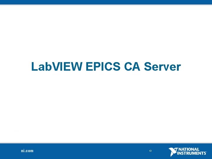 Lab. VIEW EPICS CA Server 13 