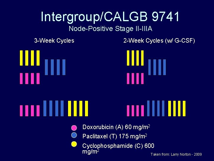 Intergroup/CALGB 9741 Node-Positive Stage II-IIIA 3 -Week Cycles 2 -Week Cycles (w/ G-CSF) Doxorubicin
