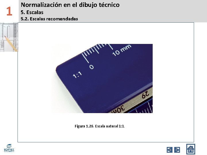 1 Normalización en el dibujo técnico 5. Escalas 5. 2. Escalas recomendadas Figura 1.