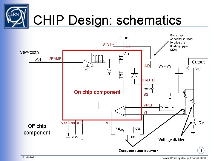 CHIP Design: schematics Bootstrap capacitor in order to drive the floating upper MOS Line