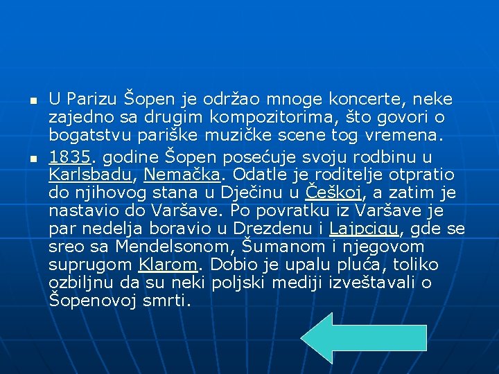 n n U Parizu Šopen je održao mnoge koncerte, neke zajedno sa drugim kompozitorima,