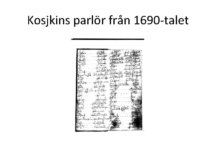 Kosjkins parlör från 1690 -talet 