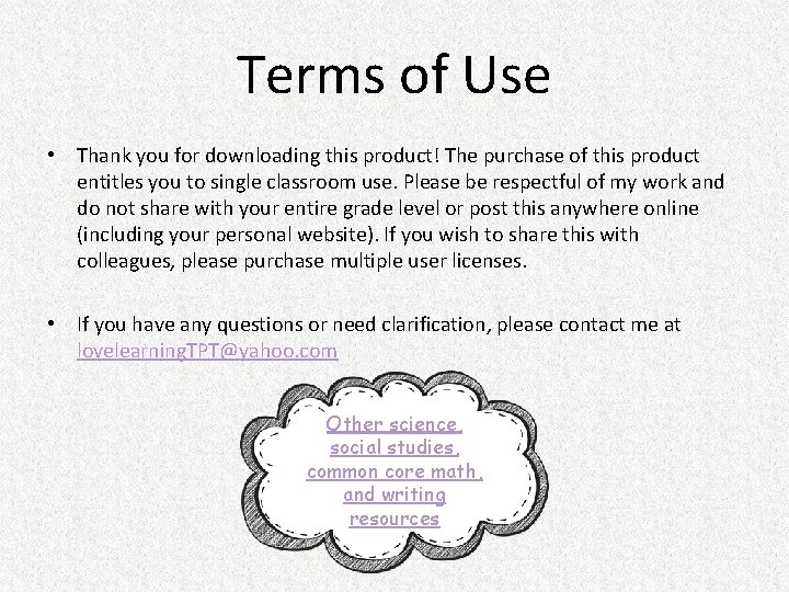 Terms of Use • Thank you for downloading this product! The purchase of this