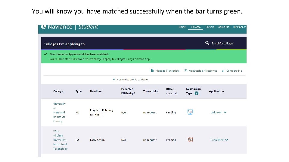 You will know you have matched successfully when the bar turns green. 