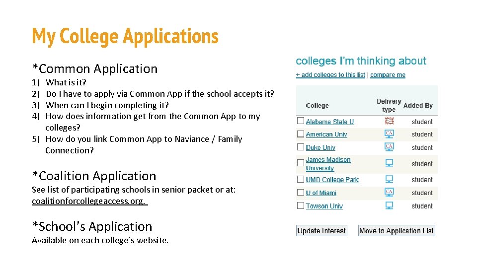 My College Applications *Common Application 1) 2) 3) 4) What is it? Do I