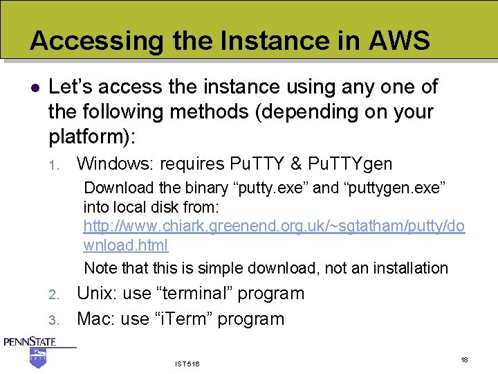 Accessing the Instance in AWS l Let’s access the instance using any one of