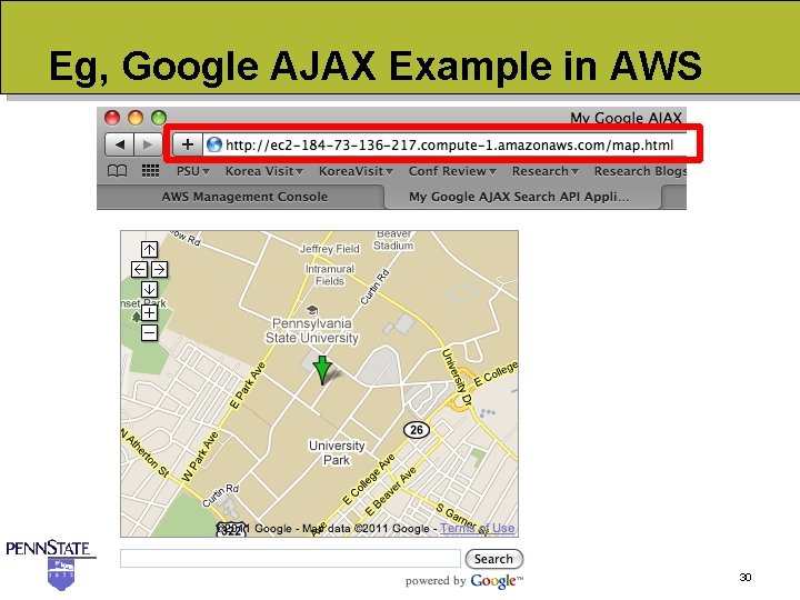 Eg, Google AJAX Example in AWS IST 516 30 