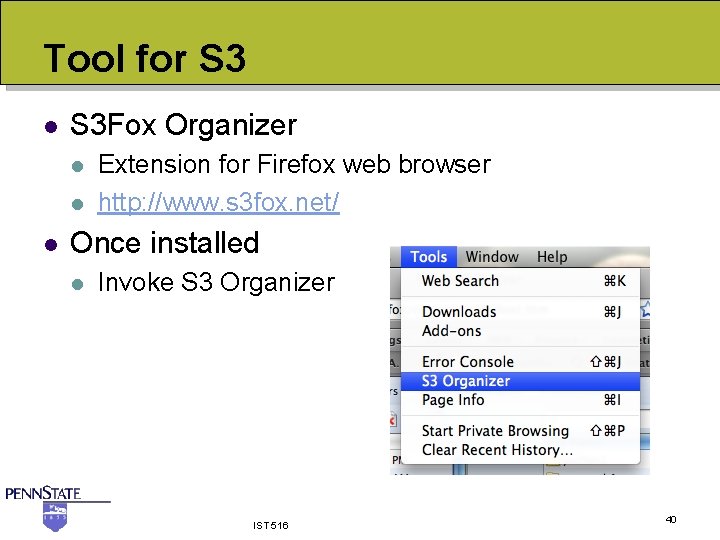 Tool for S 3 l S 3 Fox Organizer l l l Extension for