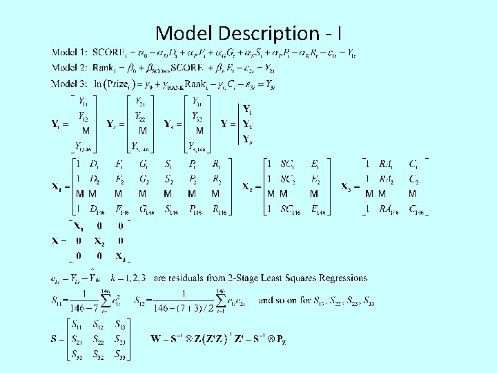Model Description - I 
