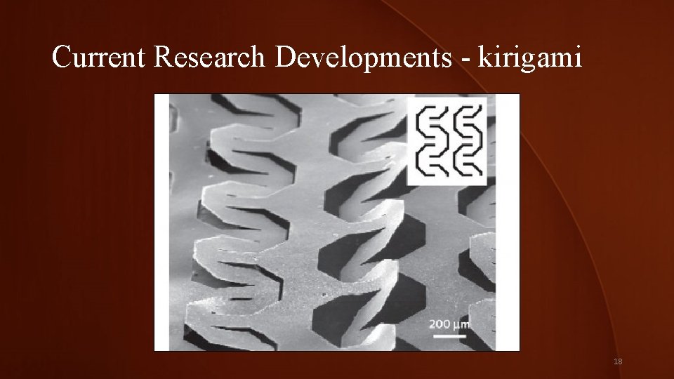 Current Research Developments - kirigami 18 