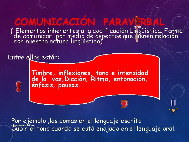 COMUNICACIÓN PARAVERBAL ( Elementos inherentes a la codificación Lingüística. Forma de comunicar por medio