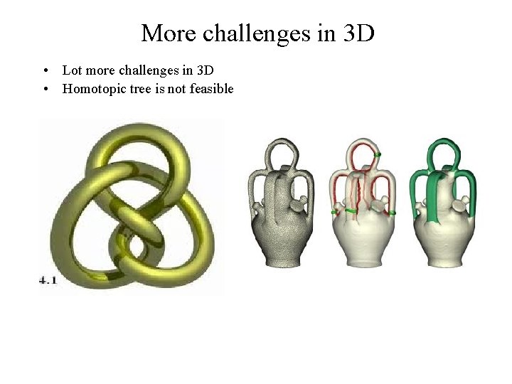 More challenges in 3 D • Lot more challenges in 3 D • Homotopic