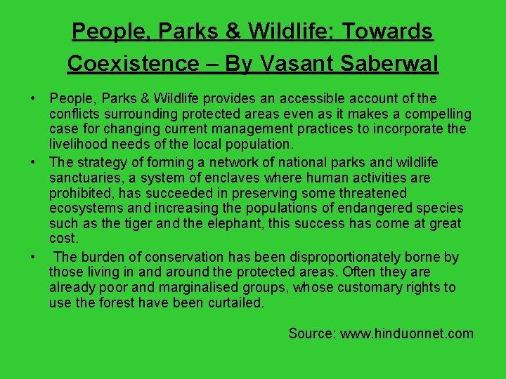People, Parks & Wildlife: Towards Coexistence – By Vasant Saberwal • People, Parks &