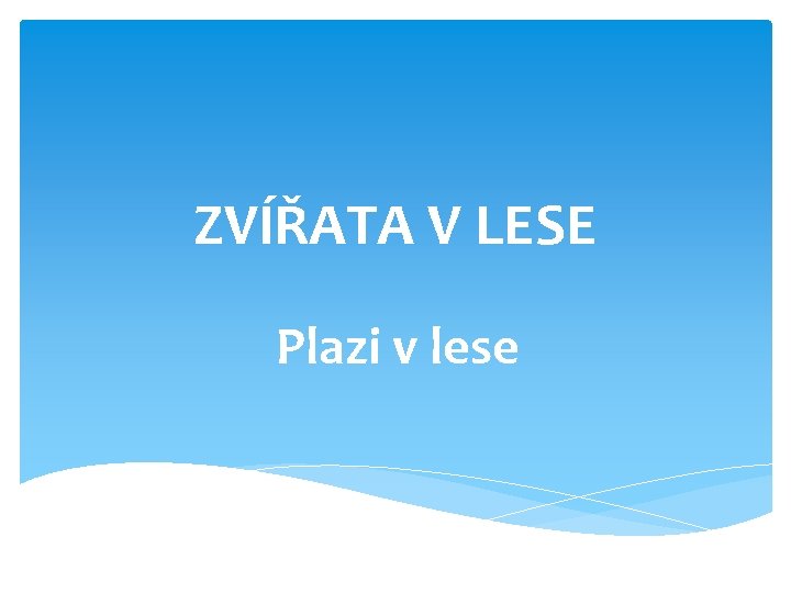 ZVÍŘATA V LESE Plazi v lese 