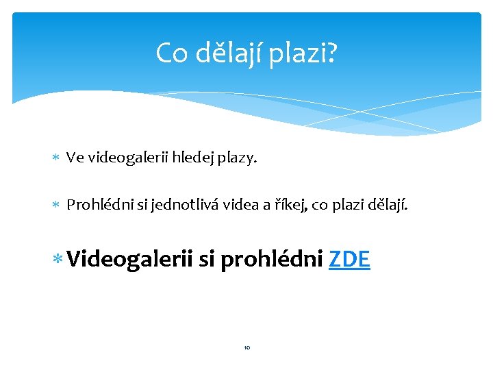 Co dělají plazi? Ve videogalerii hledej plazy. Prohlédni si jednotlivá videa a říkej, co