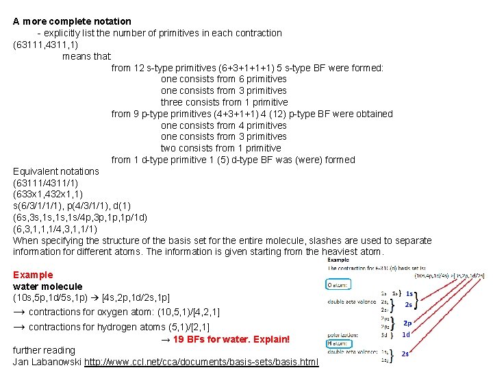 A more complete notation - explicitly list the number of primitives in each contraction