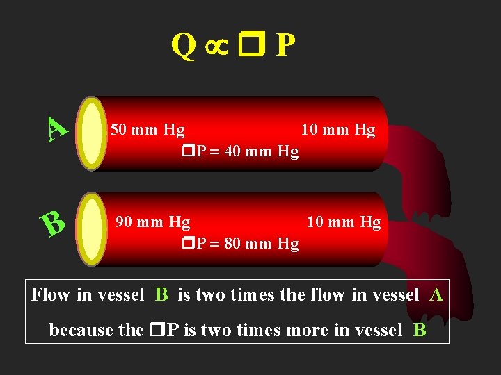 Q P A B 50 mm Hg 10 mm Hg P 40 mm Hg