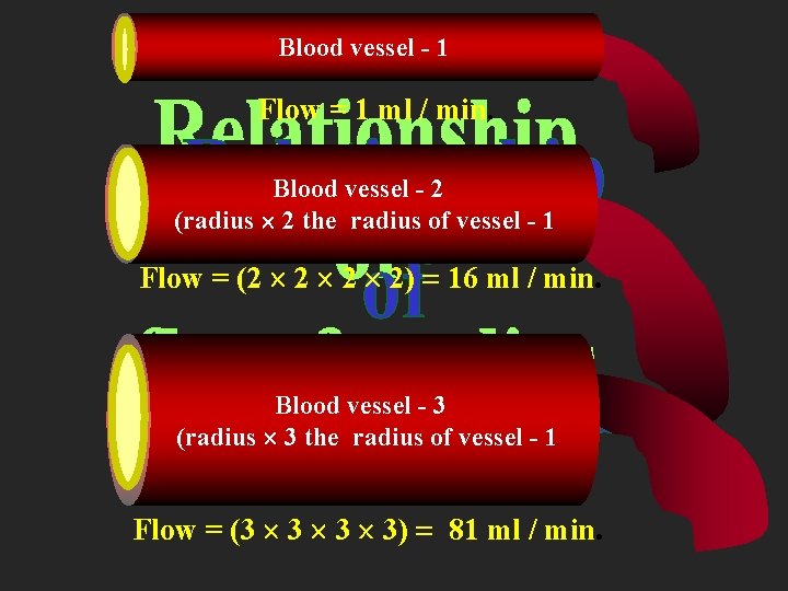 Blood vessel - 1 Flow = 1 ml / min. Blood vessel - 2