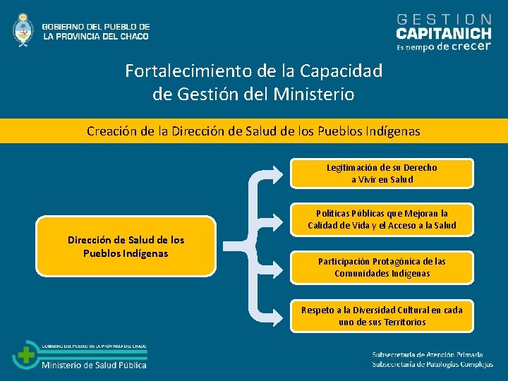 Fortalecimiento de la Capacidad de Gestión del Ministerio Creación de la Dirección de Salud