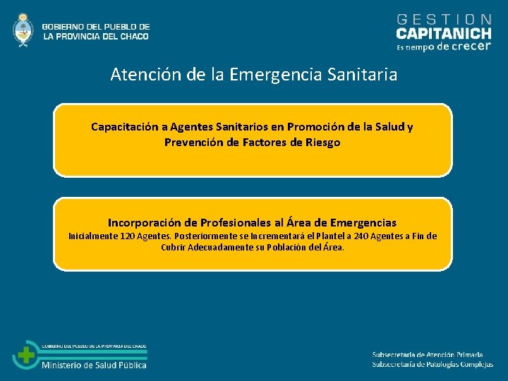 Atención de la Emergencia Sanitaria Capacitación a Agentes Sanitarios en Promoción de la Salud