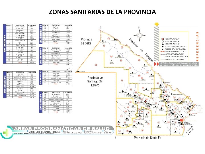 ZONAS SANITARIAS DE LA PROVINCIA 