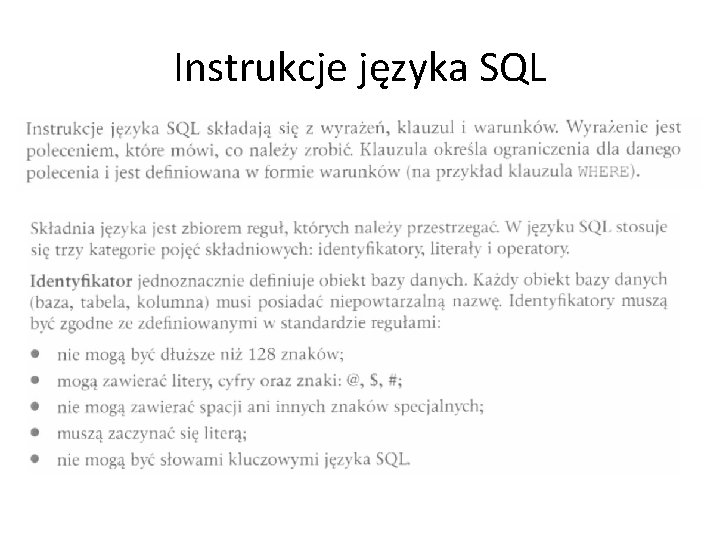Instrukcje języka SQL 