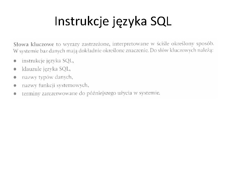 Instrukcje języka SQL 
