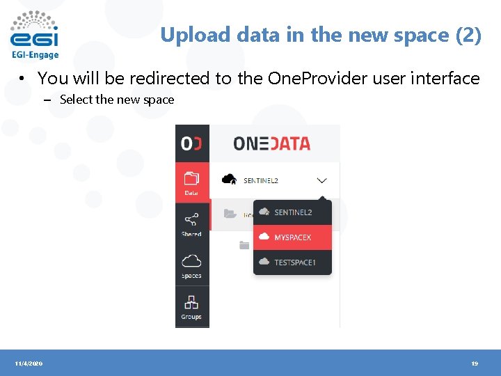 Upload data in the new space (2) • You will be redirected to the