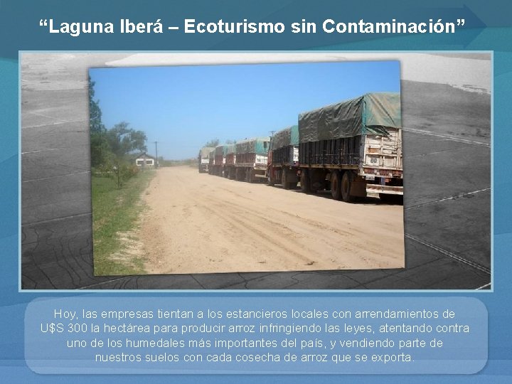 “Laguna Iberá – Ecoturismo sin Contaminación” Hoy, las empresas tientan a los estancieros locales