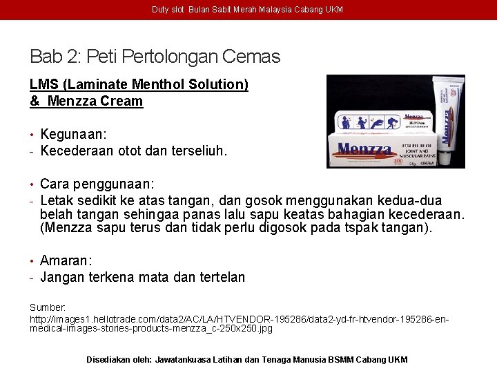 Duty slot Bulan Sabit Merah Malaysia Cabang UKM Bab 2: Peti Pertolongan Cemas LMS