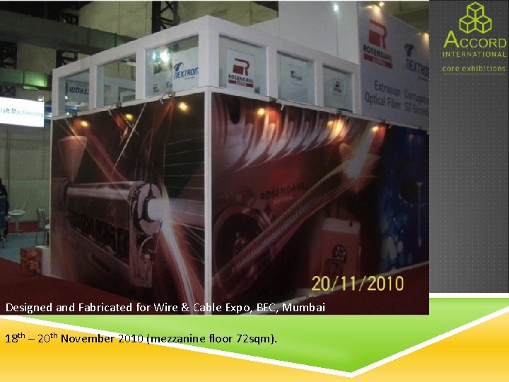 Designed and Fabricated for Wire & Cable Expo, BEC, Mumbai 18 th – 20