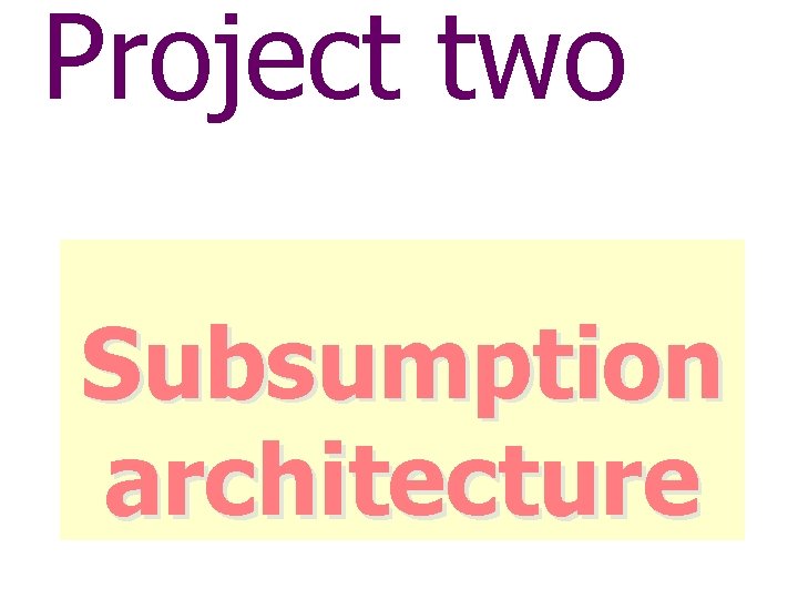 Project two Subsumption architecture 