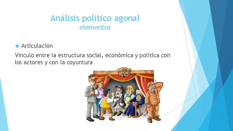 Análisis político agonal elementos Articulación Vinculo entre la estructura social, económica y política con
