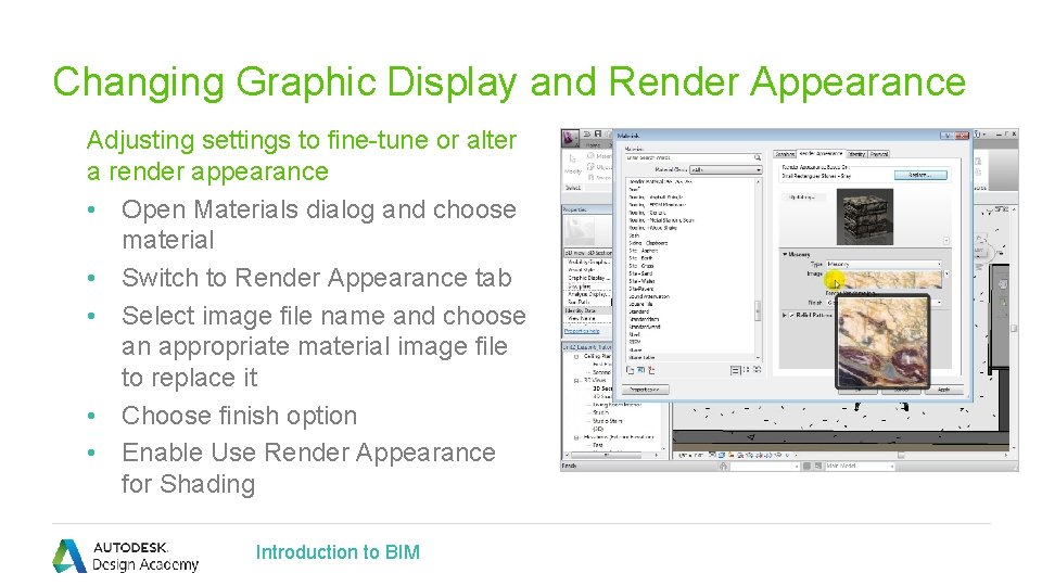 Changing Graphic Display and Render Appearance Adjusting settings to fine-tune or alter a render