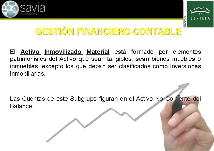 GESTIÓN FINANCIERO-CONTABLE El Activo Inmovilizado Material está formado por elementos patrimoniales del Activo que