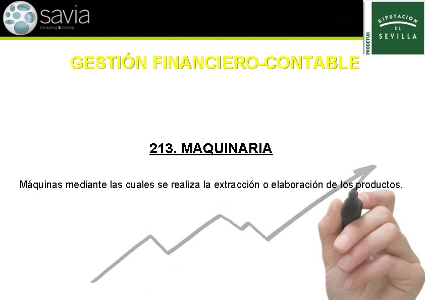 GESTIÓN FINANCIERO-CONTABLE 213. MAQUINARIA Máquinas mediante las cuales se realiza la extracción o elaboración