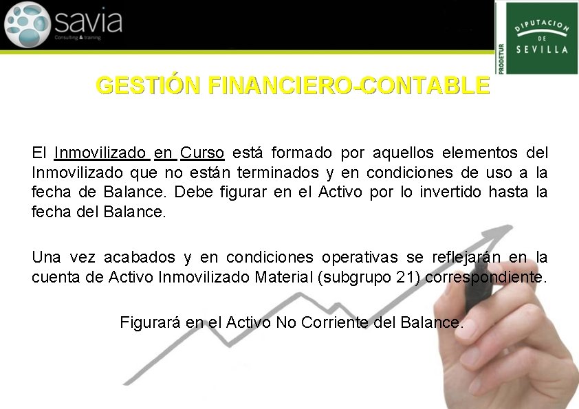 GESTIÓN FINANCIERO-CONTABLE El Inmovilizado en Curso está formado por aquellos elementos del Inmovilizado que