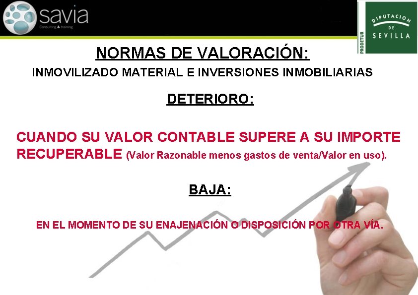 NORMAS DE VALORACIÓN: INMOVILIZADO MATERIAL E INVERSIONES INMOBILIARIAS DETERIORO: CUANDO SU VALOR CONTABLE SUPERE