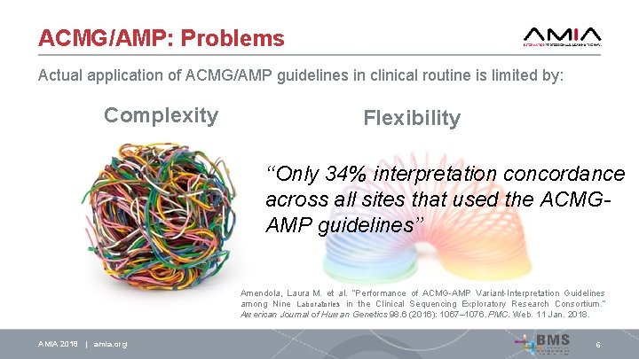 ACMG/AMP: Problems Actual application of ACMG/AMP guidelines in clinical routine is limited by: Complexity