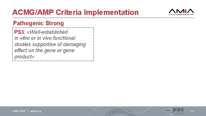 ACMG/AMP Criteria Implementation Pathogenic Strong PS 3: «Well-established in vitro or in vivo functional